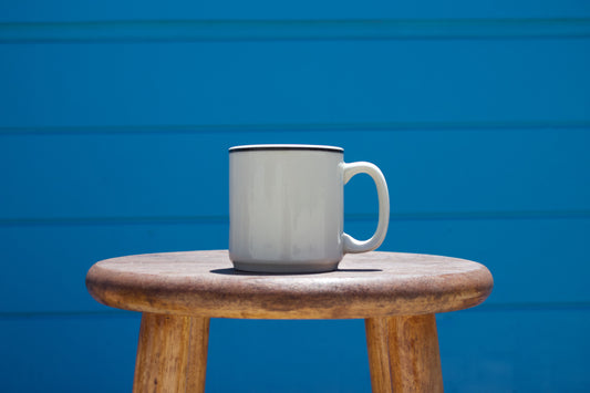 A White & Black Pinstripe Mug